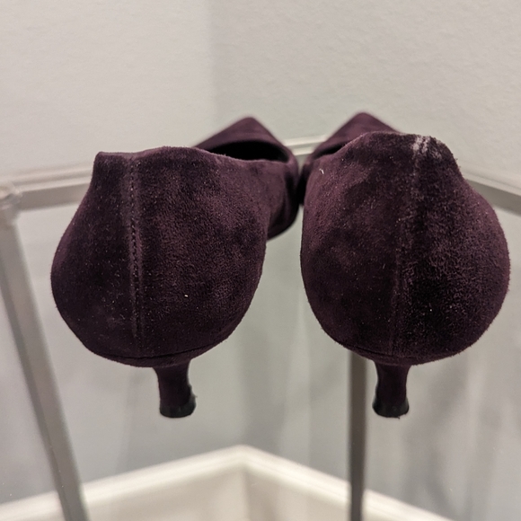 Stuart Weitzman Poco kitten heel pump purple suede size 9M - Picture 5 of 7